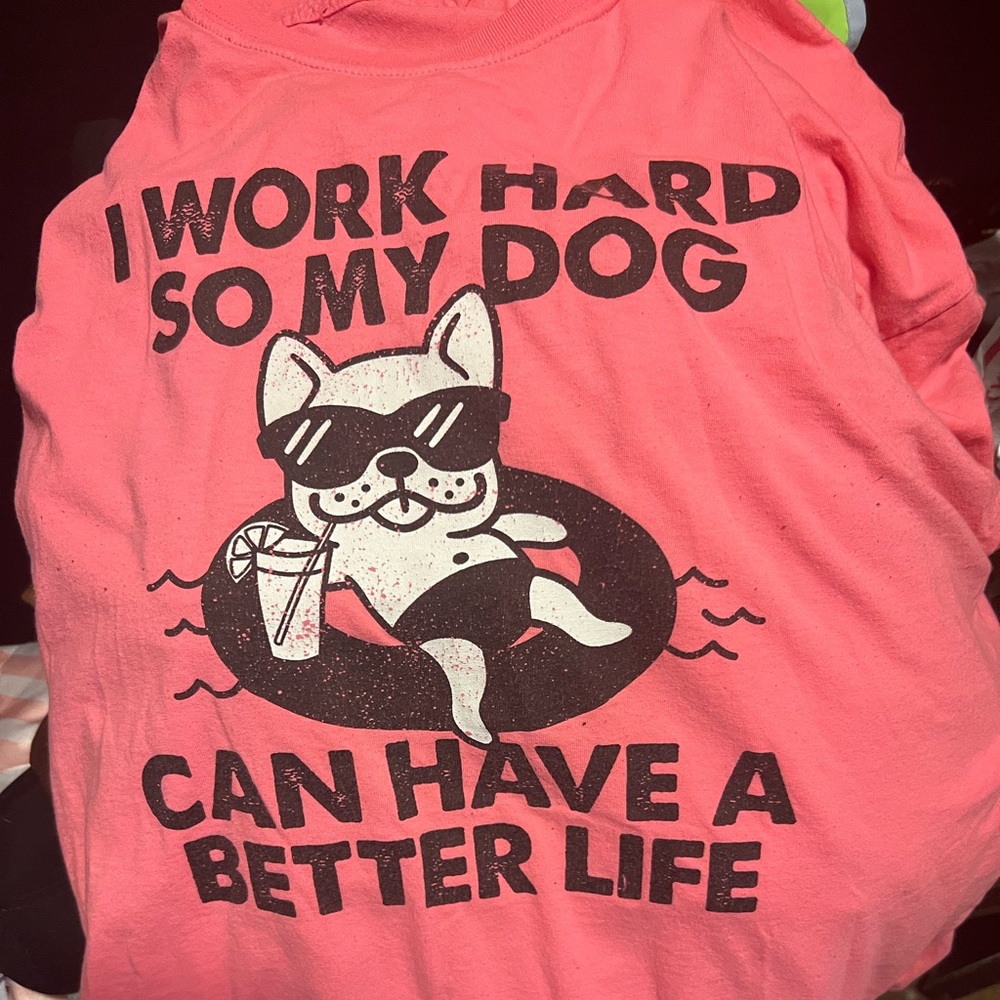 Men’s Pink Cute Dog Puppy Lover Funny Graphic Tee Shirt XL Vintage - Picture 6 of 6